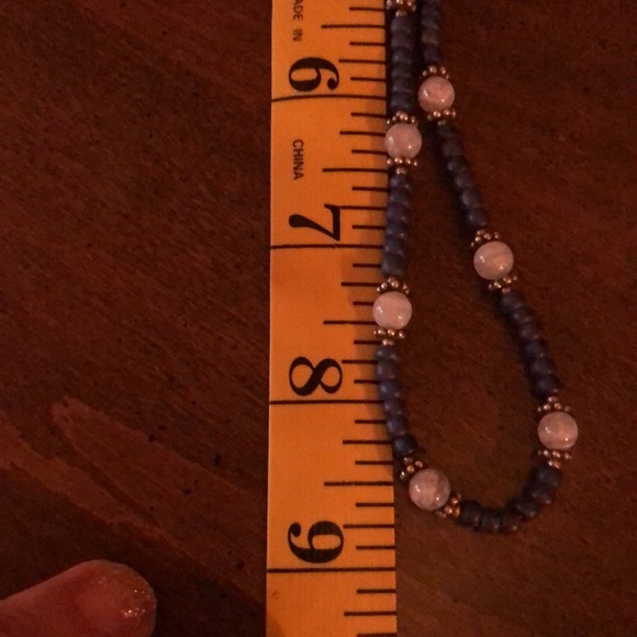 Vintage Coro Faux Lapis Moon-glow Lucite Clip On Earrings & Hand Made Necklace - Picture 7 of 10